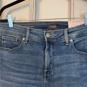 NYDJ Straight-Leg Women's Jeans in Medium Blue Wash